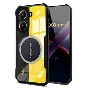 GS Ovitek za Xiaomi Poco X7 Pro 5G, z magnetno ploščo, prozoren / črn