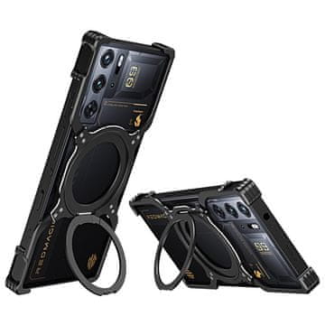 GS Ovitek za Redmagic 10 Pro+ / 10 Pro / 9 Pro+ / 9 Pro, stojalo, s pokrovom leče, za MagSafe, črn / srebrn