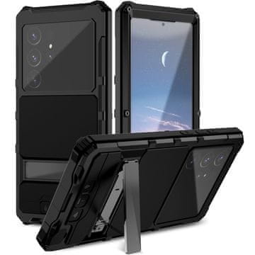 JUST Oklepni ovitek za Samsung Galaxy S25 Ultra, , z zaščitnim steklom za kamero, črn