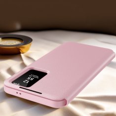 GS Ovitek denarnica s preklopom za Samsung Galaxy S25 Ultra Smart View, roza