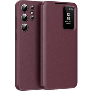 GS Ovitek denarnica za Samsung Galaxy S25+ Plus Smart View, bordo