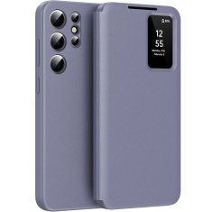 GS Ovitek denarnica s preklopom za Samsung Galaxy S25 Ultra Smart View, vijoličen