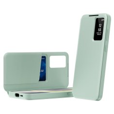 GS Ovitek denarnica s preklopom za Samsung Galaxy S25 Ultra Smart View, zelen