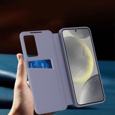 GS Ovitek denarnica s preklopom za Samsung Galaxy S25 Ultra Smart View, vijoličen