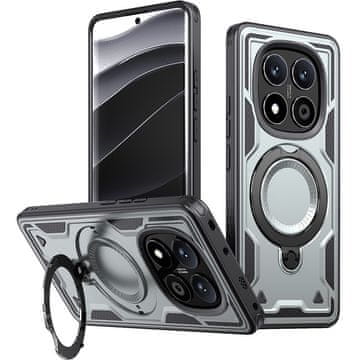 GS Ovitek za Xiaomi Redmi Note 14 Pro 5G / Xiaomi Poco X7 5G, vojaški MagSafe, siv