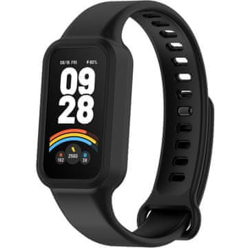GS Silikonski pašček za Xiaomi Smart Band 9 Active / Xiaomi Redmi Band 3, črn