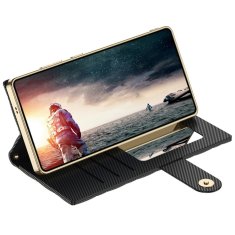 GS Ovitek denarnica GKK z ogledalom za Samsung Galaxy S25 Ultra, črn