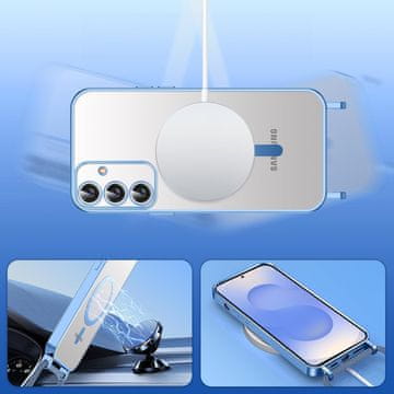 Overboard Ovitek za Samsung Galaxy S25+ Plus, Electro MagSafe, moder + vrvica za vstavljanje