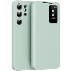 GS Ovitek denarnica s preklopom za Samsung Galaxy S23 Ultra Smart View, zelen