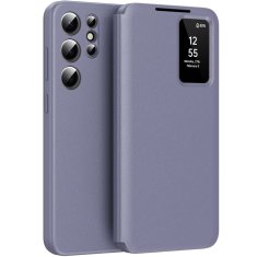 GS Ovitek denarnica s preklopom za Samsung Galaxy S23 Ultra Smart View, vijoličen