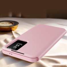 GS Ovitek denarnica s preklopom za Samsung Galaxy S23 Ultra Smart View, roza