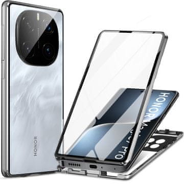 GS Ovitek za Honor Magic 7 Pro, magnetno dvojno steklo, srebrn