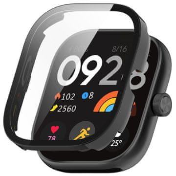 GS Ovitek 2 v 1 + kaljeno steklo za Xiaomi Redmi Watch 5, črn