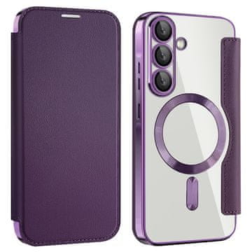 GS Ovitek za Samsung Galaxy A56 5G z RFID denarnico MagSafe z zaščito kamere, vijoličen