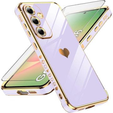 GS Ovitek za Samsung Galaxy A56 5G, Elektro srce, vijoličen + 9H steklo