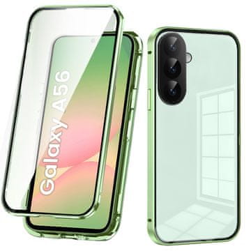 GS Ovitek za Samsung Galaxy A56 5G, dvojno magnetno steklo, zelen