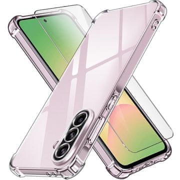 Overboard Ovitek za Samsung Galaxy A56 5G, Dropproof, prozoren + steklo