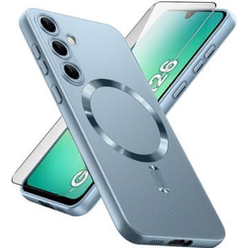 GS Ovitek za Samsung Galaxy A26 5G, ColorMag, za MagSafe, moder + kaljeno steklo 9H