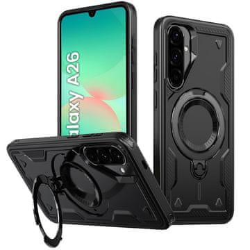 GS Ovitek za Samsung Galaxy A26 5G, vojaški MagSafe, črn