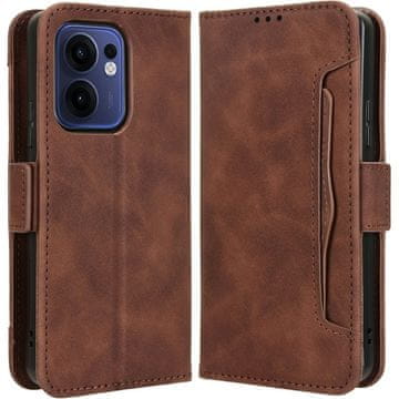 GS Preklopni ovitek za Oppo Reno 13F / Oppo Reno 13FS, reža za kartico, rjava