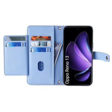 GS Ovitek za Oppo Reno 13 z zadrgo, denarnica, moder