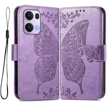 GS Ovitek za Oppo Reno 13 Pro, metulj, vijoličen