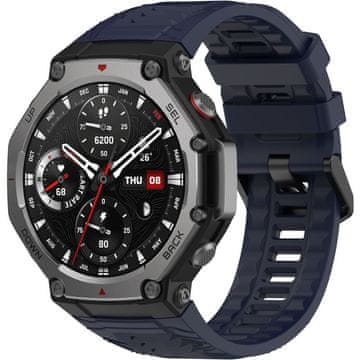 GS Silikonski pašček za Amazfit T-Rex 3, temno moder