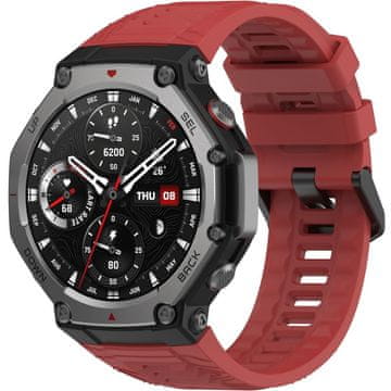 GS Silikonski pašček za Amazfit T-Rex 3, rdeč