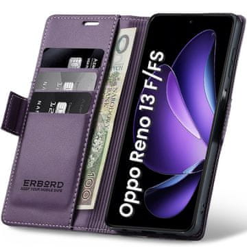Overboard Ovitek za Oppo Reno 13F / Oppo Reno 13FS, sijoč liči , denarnica z zavihkom, vijolična