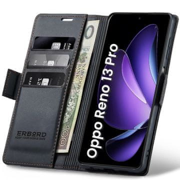 Overboard Ovitek za Oppo Reno 13 Pro, sijoč liči , denarnica s preklopom, črna