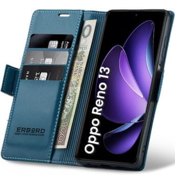 Overboard Ovitek za Oppo Reno 13, sijoč liči , denarnica s preklopom, moder