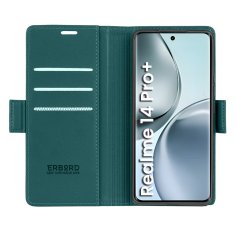 Overboard Ovitek za Realme 14 Pro+ 5G, sijoč liči , denarnica z zavihkom, zelen