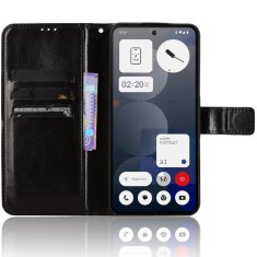 GS Ovitek denarnica Crazy Horse za Nothing Phone 3A Pro, črn