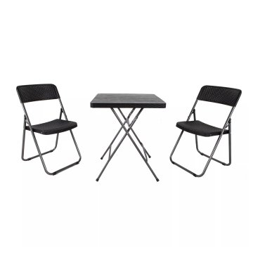 Linder Exclusiv Zložljiva vrtna garnitura GM7000 BISTRO SET - črna