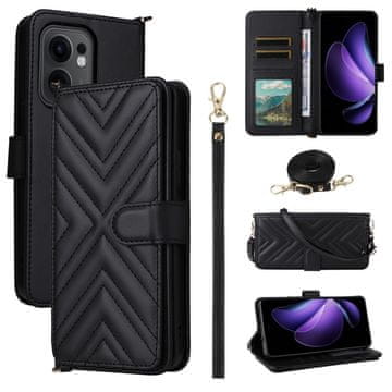 Overboard Preklopni ovitek za Oppo Reno 13F 5G, usnjena denarnica čez telo, črna