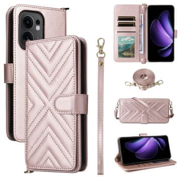 Overboard Ovitek s preklopom za Oppo Reno 13F 5G, usnjena denarnica čez telo, roza