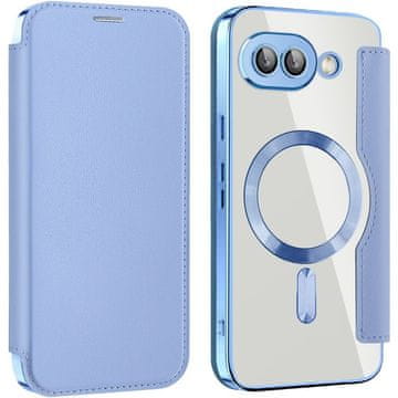 GS Preklopni ovitek za Google Pixel 9A, denarnica RFID MagSafe z zaščito kamere, moder
