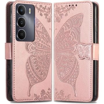 GS Ovitek za Realme 14X / Realme C75, metulj, roza zlata