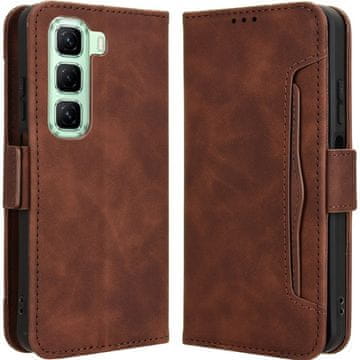 GS Preklopni ovitek za Infinix Hot 50 4G, reža za kartico, rjav