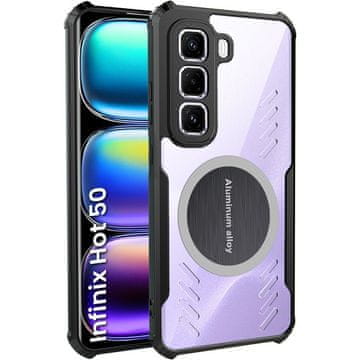 GS Ovitek za Infinix Hot 50 4G, z magnetno ploščo, prozoren / črn