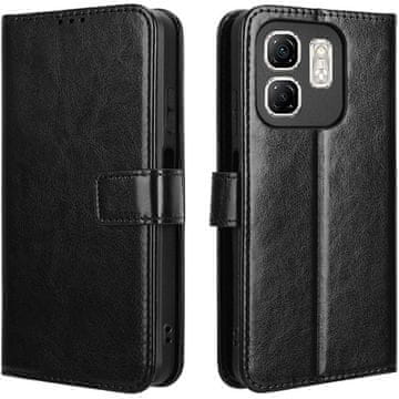 GS Preklopni ovitek za Infinix Hot 50i 4G, denarnica Crazy Horse, črna