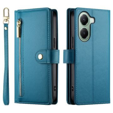 GS Ovitek za Xiaomi Poco X7 Pro 5G, denarnica z zadrgo, moder