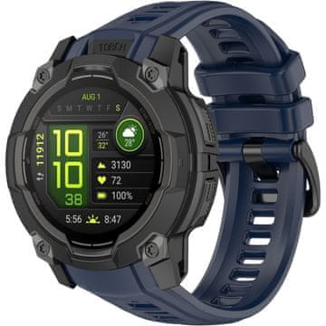 GS Silikonski pašček za Garmin Instinct 3 45 mm, temno moder