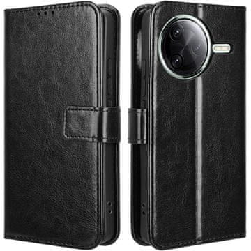 GS Ovitek za Xiaomi Poco F7 Ultra, denarnica Crazy Horse, črna