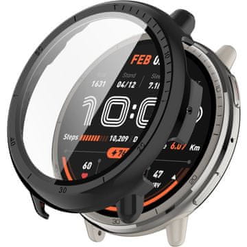 GS Ovitek 2 v 1 + kaljeno steklo za Amazfit Active 2, črn