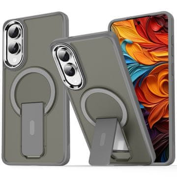 Overboard Mat ovitek s stojalom za Samsung Galaxy S25 Edge za MagSafe, titanovo siv