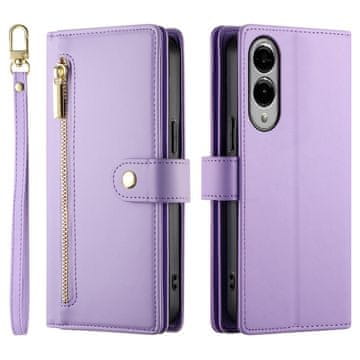 GS Ovitek za Samsung Galaxy S25 Edge z zadrgo, denarnica, vijolična