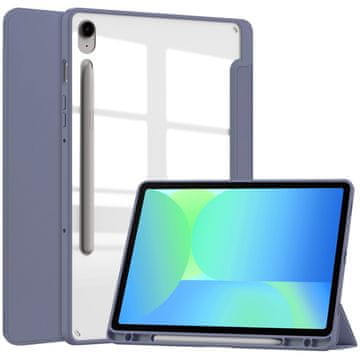 GS Ovitek za Samsung Galaxy Tab S10 FE+ Plus, Smartcase Hybrid, z držalom za pisalo, vijoličen