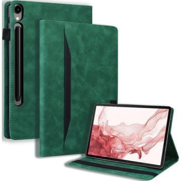 GS Ovitek za Samsung Galaxy Tab S10 FE+ Plus, klasičen, z držalom za pisalo, zelen