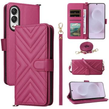 Overboard Ovitek za Samsung Galaxy S25 Edge, usnjena denarnica, temno roza